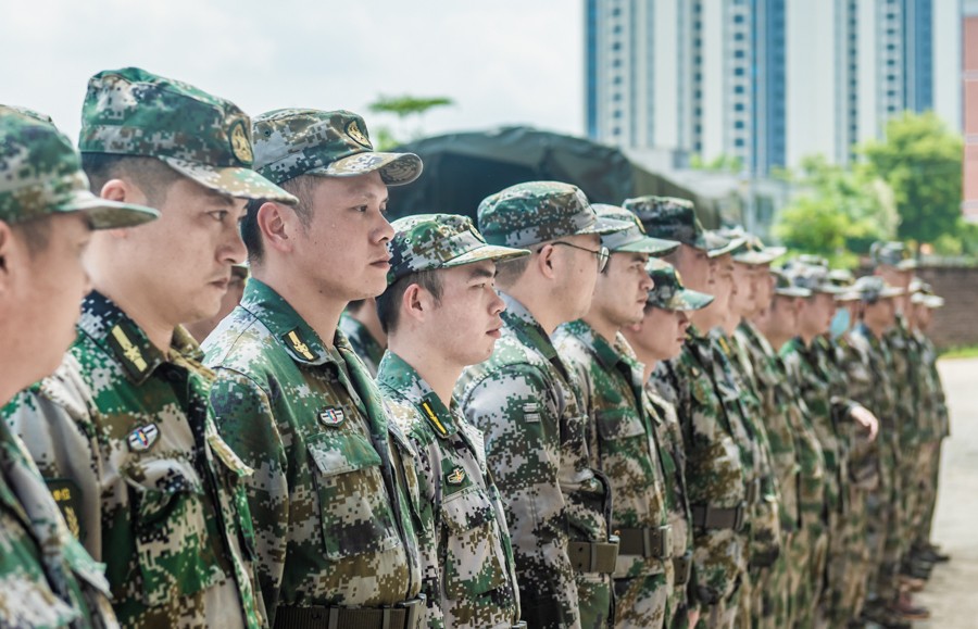 广东连平：战高温  民兵砺兵忙